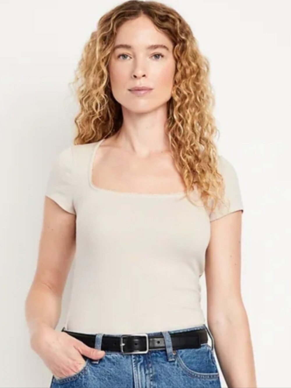 Old Navy Square Neck Ribbed T-shirt